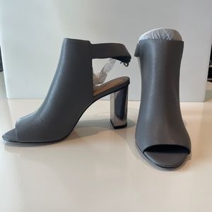 Gray Peep Toe Bootie Heel